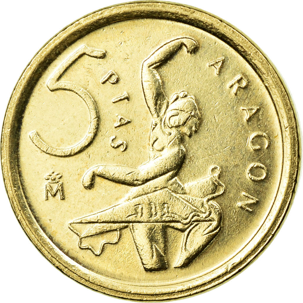 Coin, Spain, Juan Carlos I, 5 Pesetas, 1994, Madrid, AU(55-58), Aluminum-Bronze