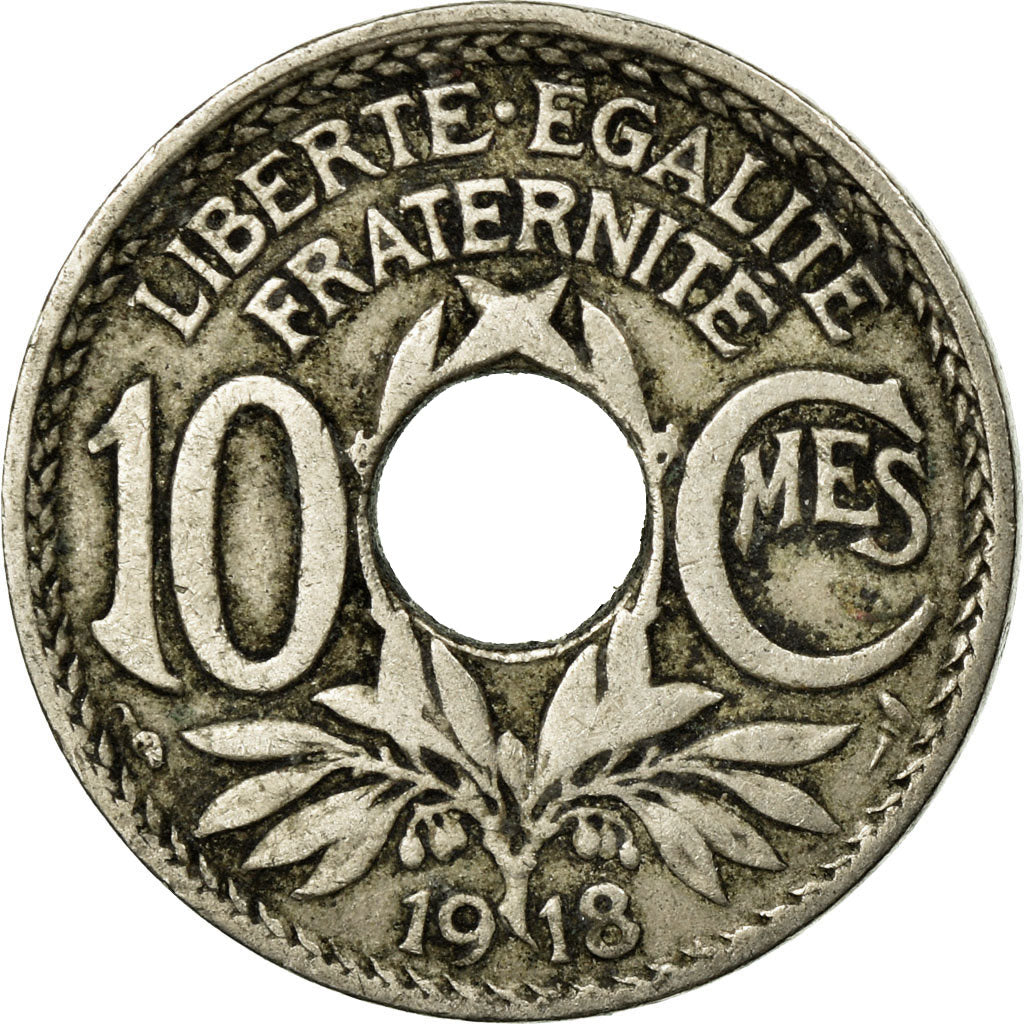 Moneta, Francia, Lindauer, 10 Centimes, 1918, Paris, BB, Rame-nichel, KM:866a