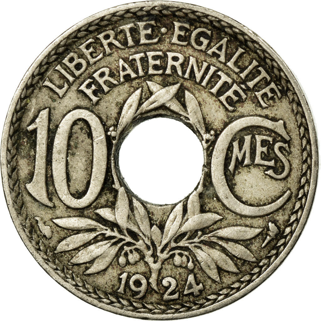 Moeda, França, Lindauer, 10 Centimes, 1924, Paris, EF(40-45), Cobre-níquel