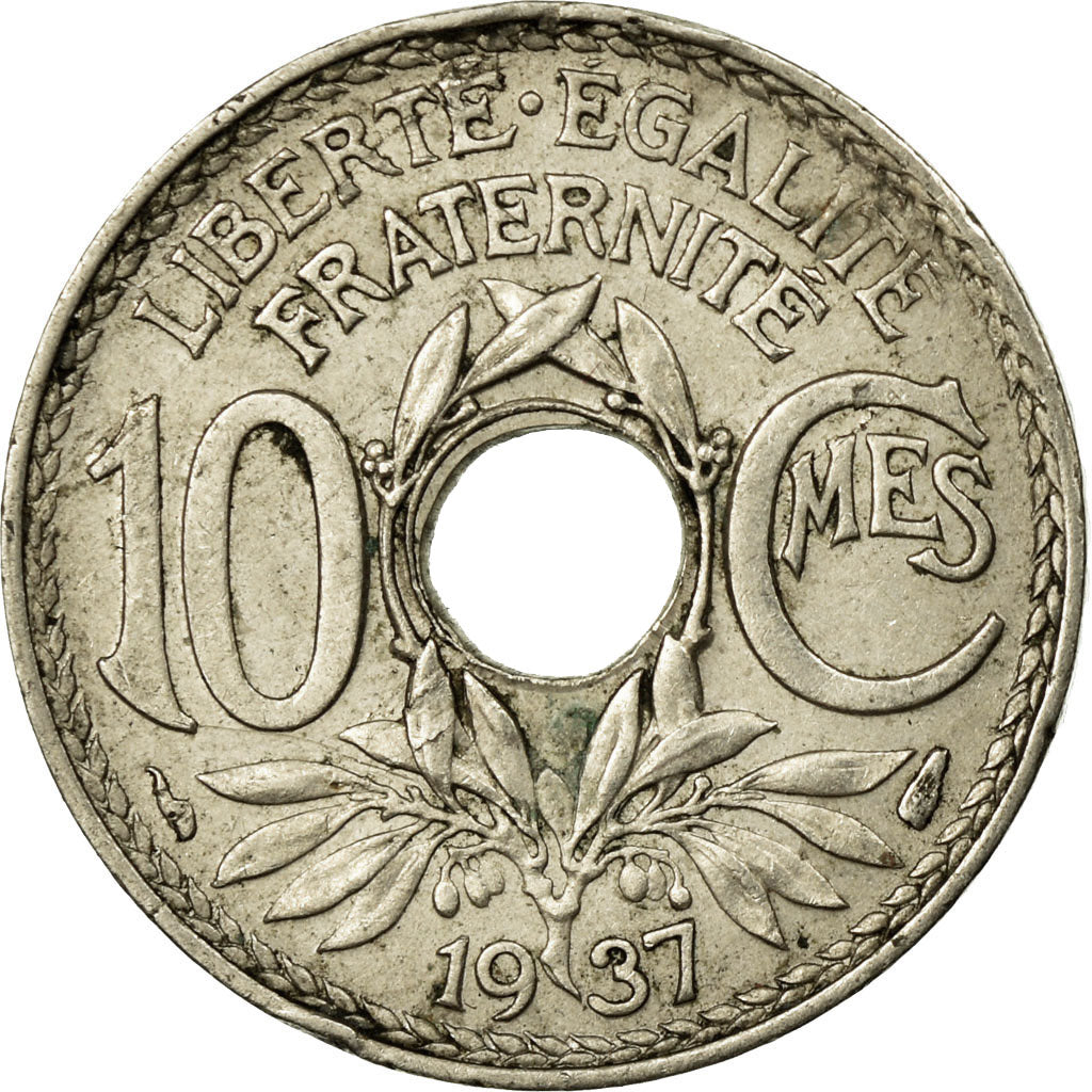 Monnaie, France, Lindauer, 10 Centimes, 1937, Paris, TTB, Copper-nickel