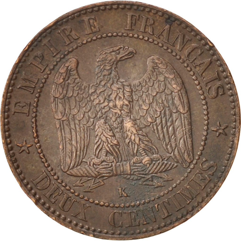 Moneta, Francia, Napoleon III, Napoléon III, 2 Centimes, 1862, Bordeaux, BB+