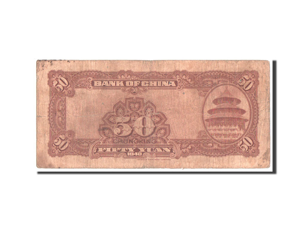 Billet, Chine, 50 Yuan, 1940, TB