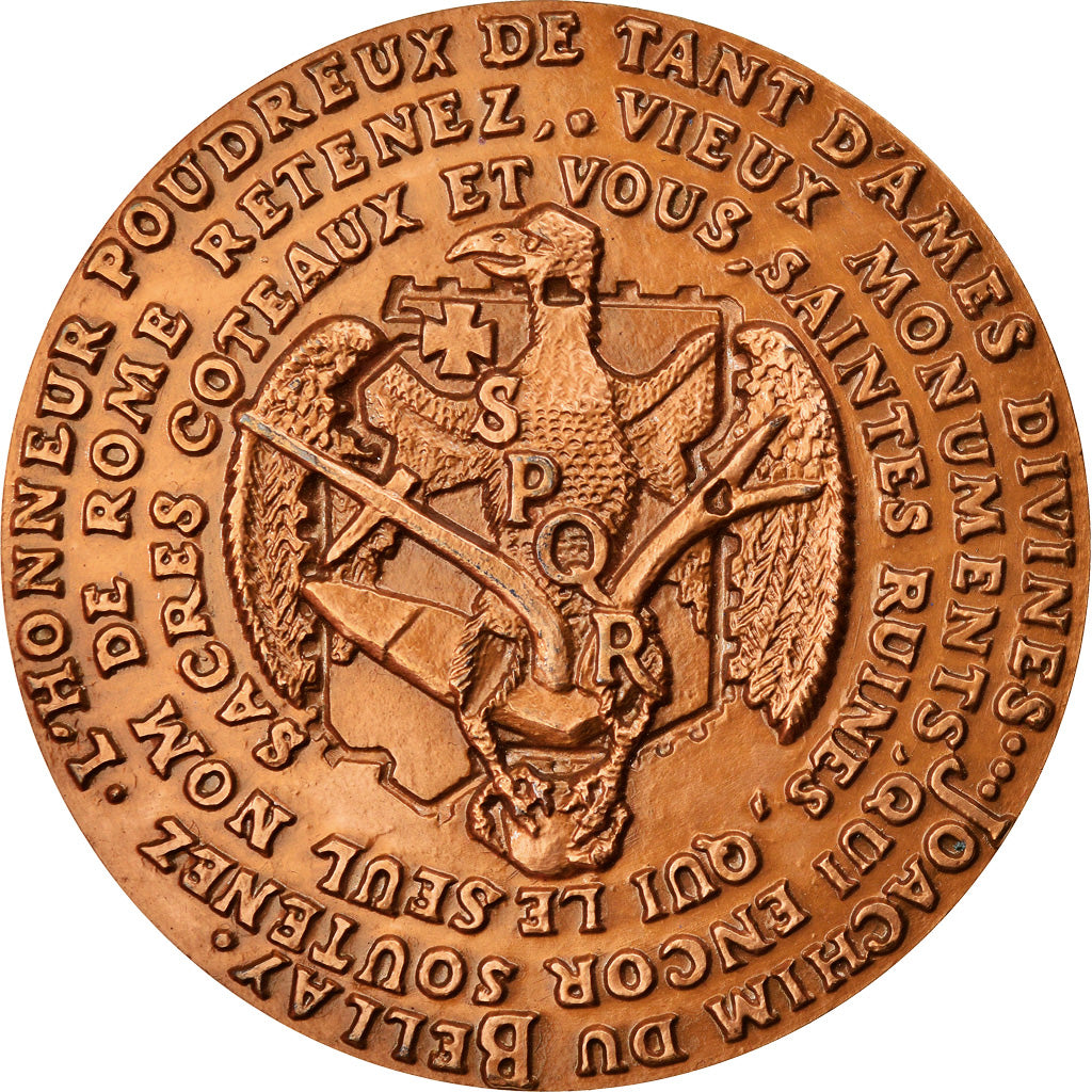 France, Medal, Joachim du Bellay, Rome, Arts & Culture, Devigne, MS(63), Bronze