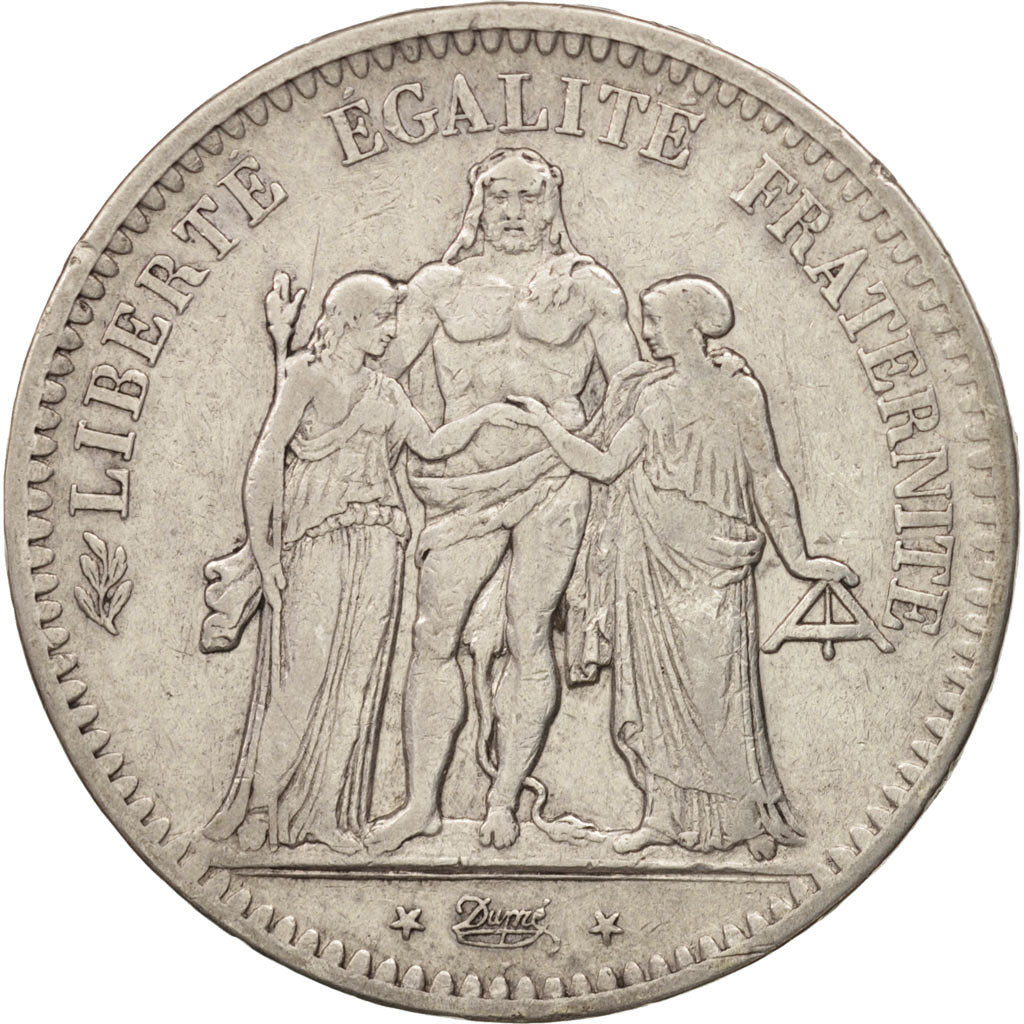 Francia, 5 Francs, Hercule, 1849, Bordeaux, Argento, BB, Gadoury:683, KM:756.4