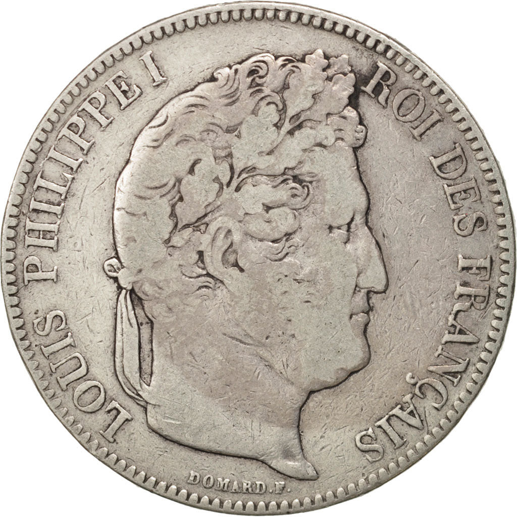 Coin, France, Louis-Philippe, 5 Francs, 1843, Bordeaux, VF(30-35), Silver