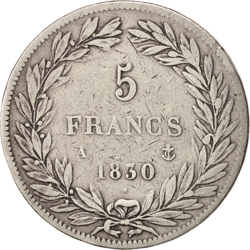 Moneta, Francja, Louis-Philippe, 5 Francs, 1830, Paris, VF(20-25), Srebro