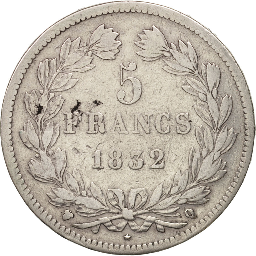 Monnaie, France, Louis-Philippe, 5 Francs, 1832, Perpignan, TB, Argent