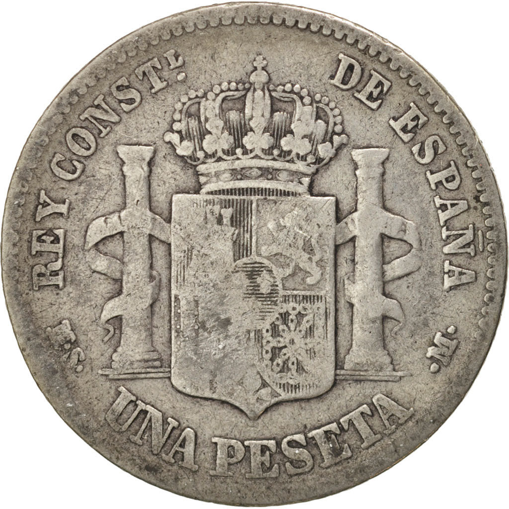 Coin, Spain, Alfonso XII, Peseta, 1882, Madrid, VF(20-25), Silver, KM:686