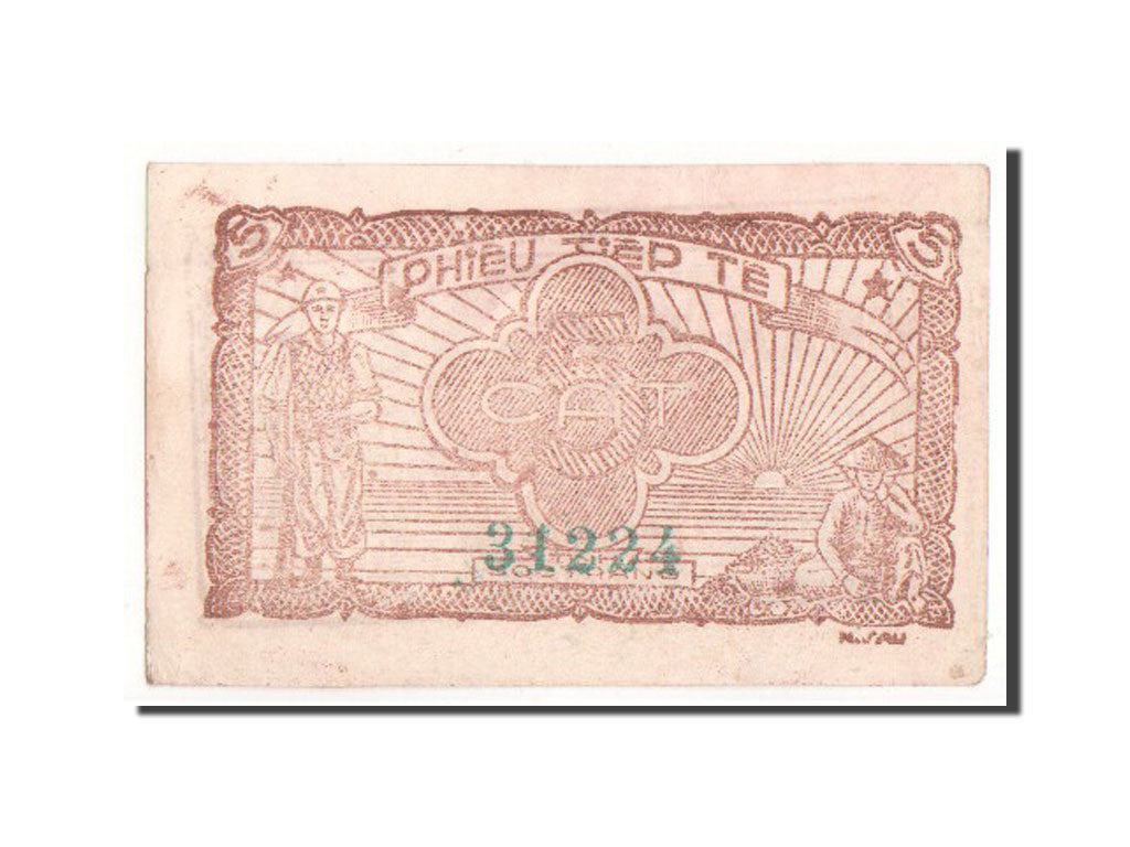 Banknot, Wietnam, 5 Cat, 1949, AU(50-53)
