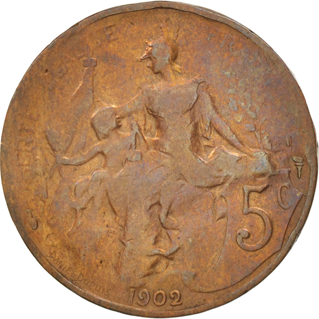 Coin, France, Dupuis, 5 Centimes, 1902, Paris, VF(30-35), Bronze, KM:842