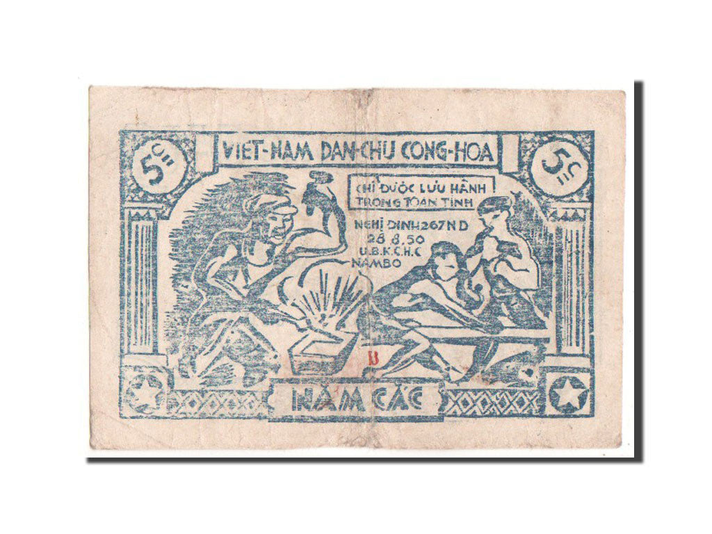 Biljet, Viëtnam, 5 Cac, 1949, TB+