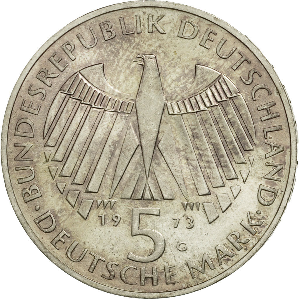 Moneta, GERMANIA - REPUBBLICA FEDERALE, 5 Mark, 1973, Karlsruhe, Germany, BB+