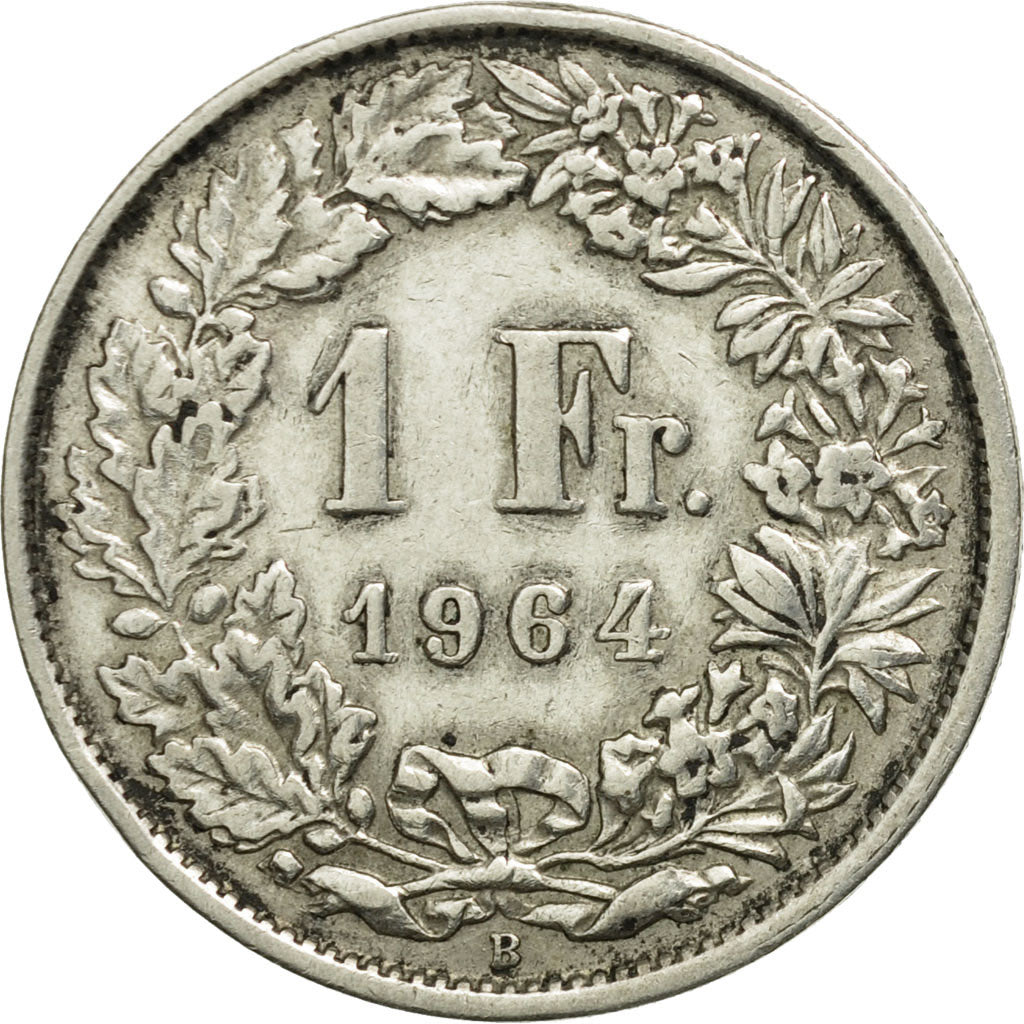 Coin, Switzerland, Franc, 1964, Bern, EF(40-45), Silver, KM:24