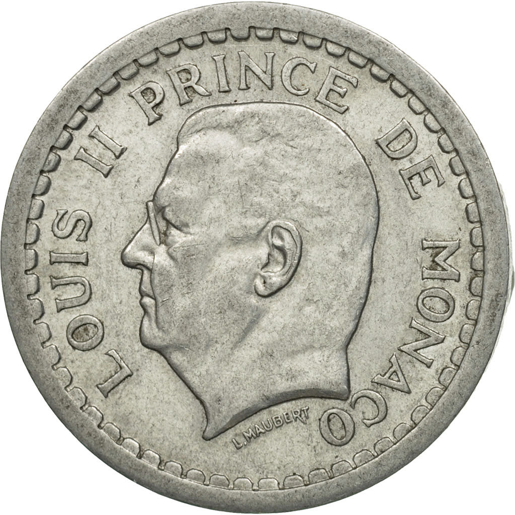 Münze, Monaco, Louis II, 2 Francs, 1943, SS, Aluminium, KM:121, Gadoury:MC 133