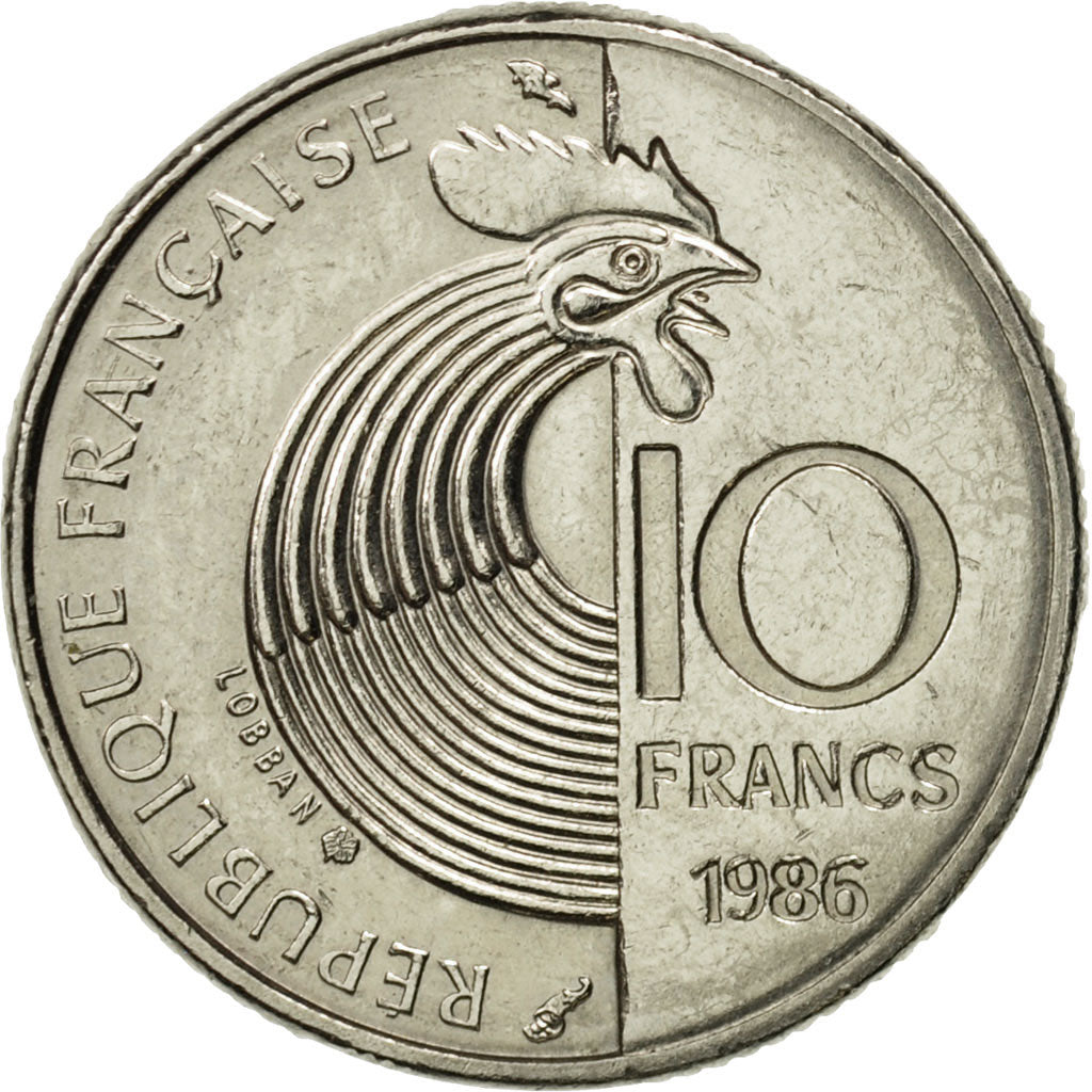 Coin, France, Schumann, 10 Francs, 1986, AU(55-58), Nickel, KM:958, Gadoury:825