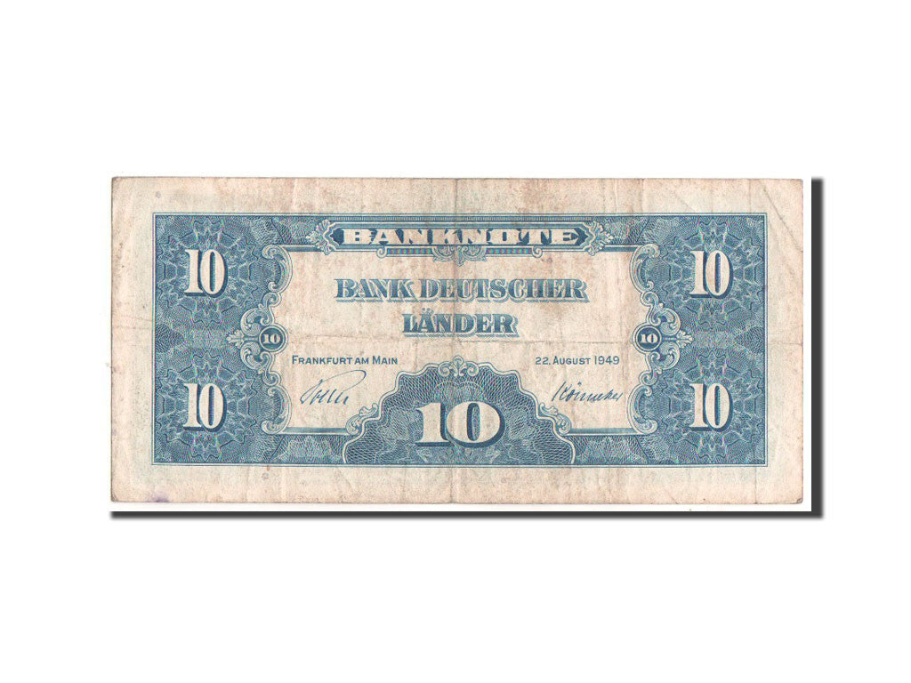 Billet, République fédérale allemande, 10 Deutsche Mark, 1949, TB+