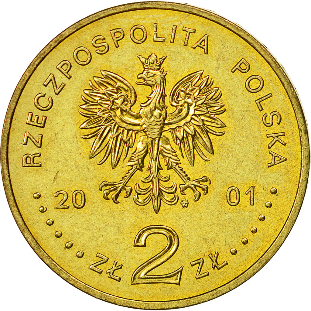 Moneta, Polonia, 2 Zlote, 2001, Warsaw, SPL-, Ottone, KM:418
