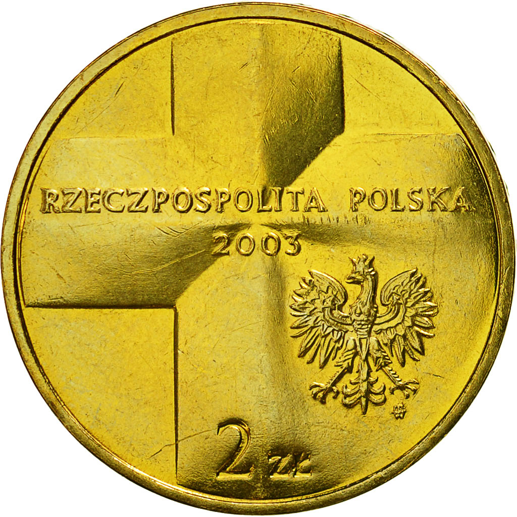 Moneda, Polonia, 2 Zlote, 2003, Warsaw, EBC, Latón, KM:465