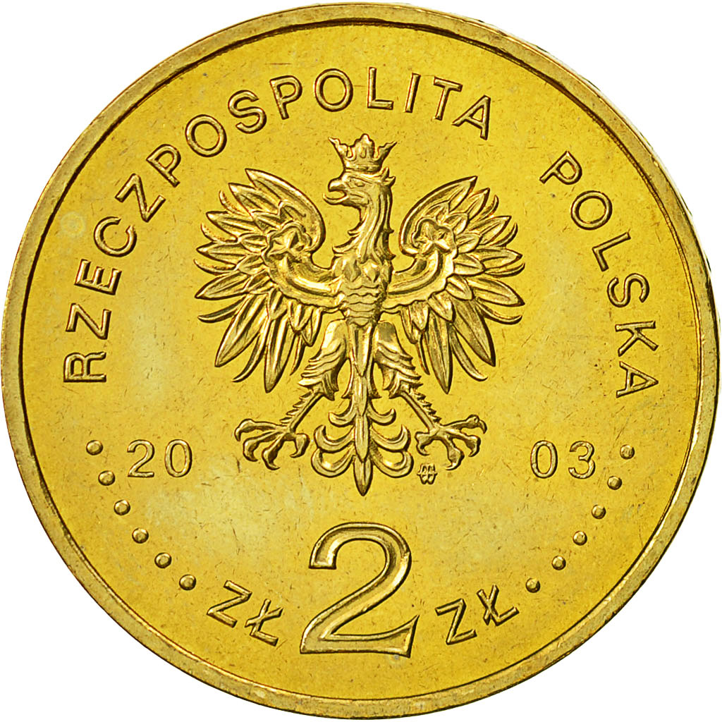 Moneta, Polonia, 2 Zlote, 2003, Warsaw, SPL-, Ottone, KM:456