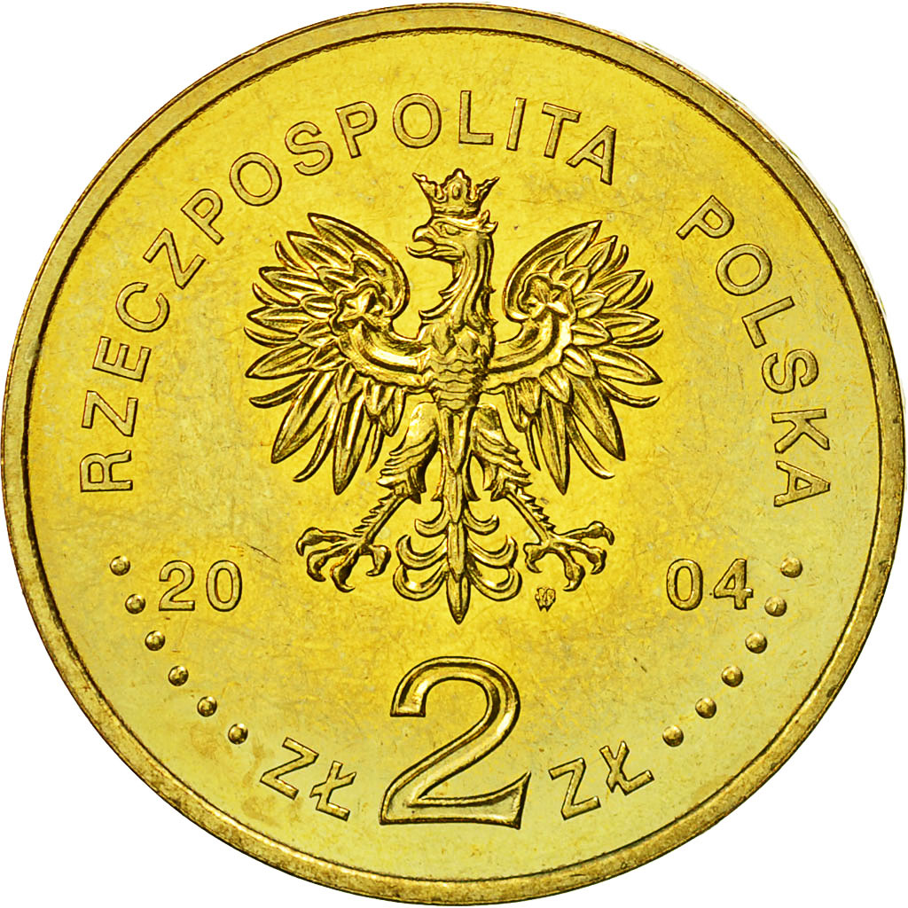 Moneta, Polska, 2 Zlote, 2004, Warsaw, AU(55-58), Mosiądz, KM:501