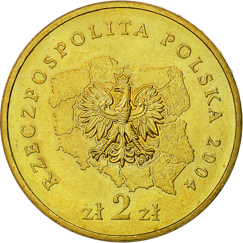 Moneda, Polonia, 2 Zlote, 2004, Warsaw, EBC, Latón, KM:488