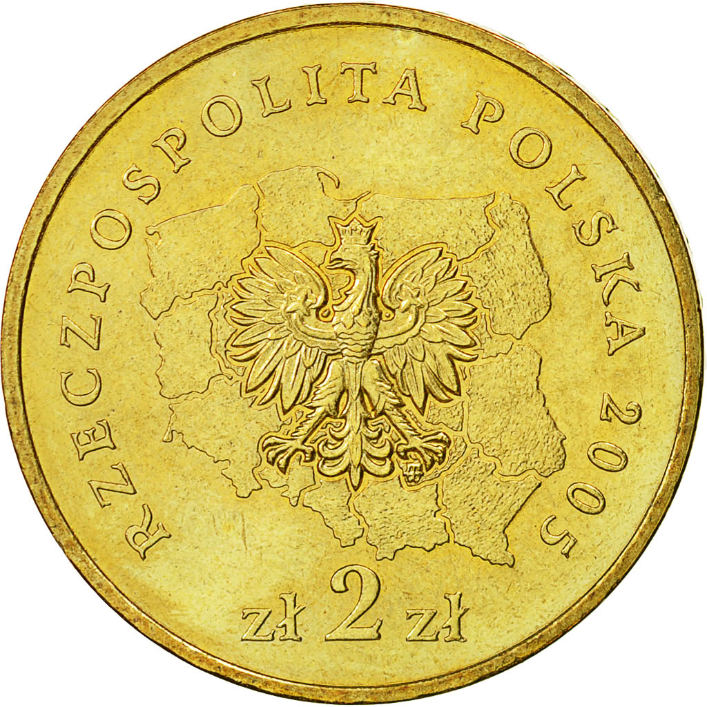 Coin, Poland, 2 Zlote, 2005, Warsaw, AU(55-58), Brass, KM:563