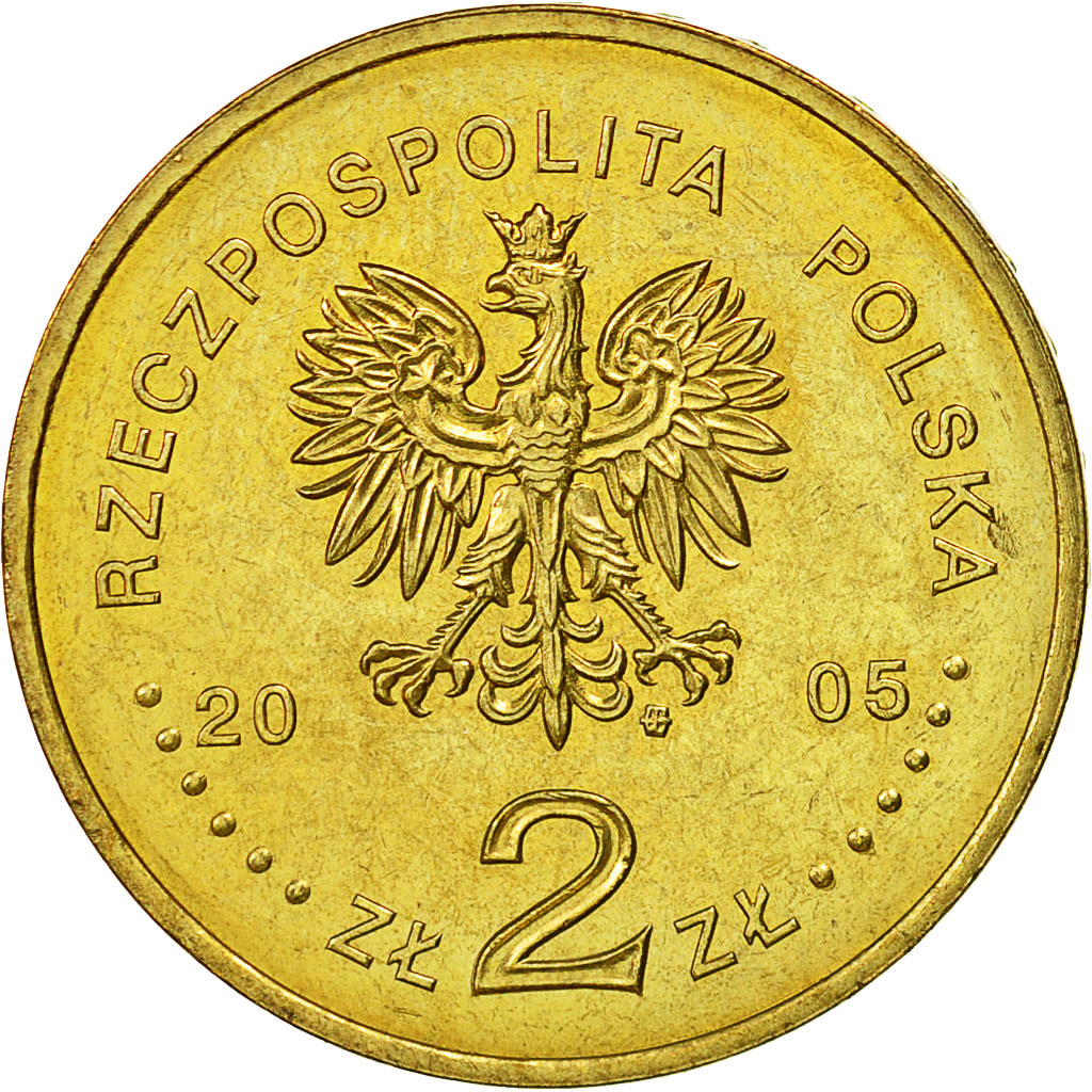 Coin, Poland, 2 Zlote, 2005, Warsaw, AU(55-58), Brass, KM:522