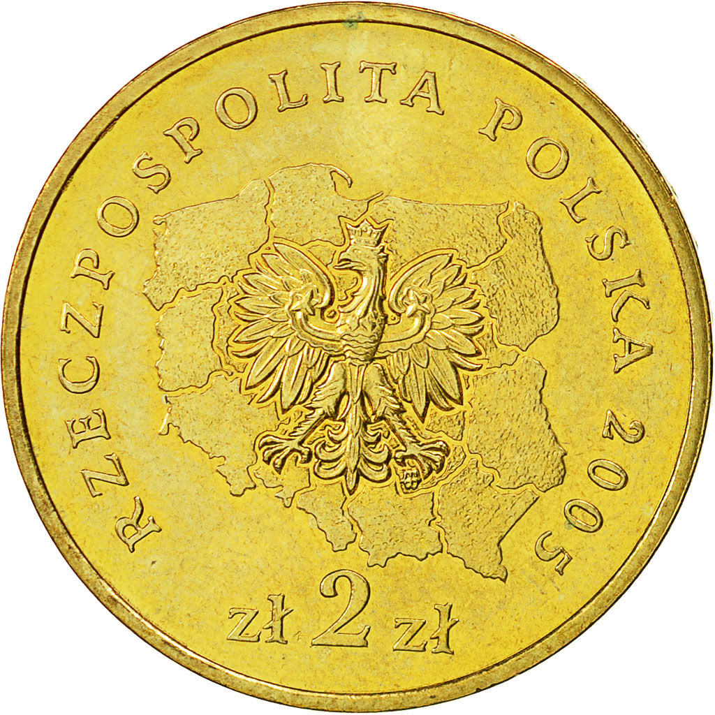 Coin, Poland, 2 Zlote, 2005, Warsaw, AU(55-58), Brass, KM:562