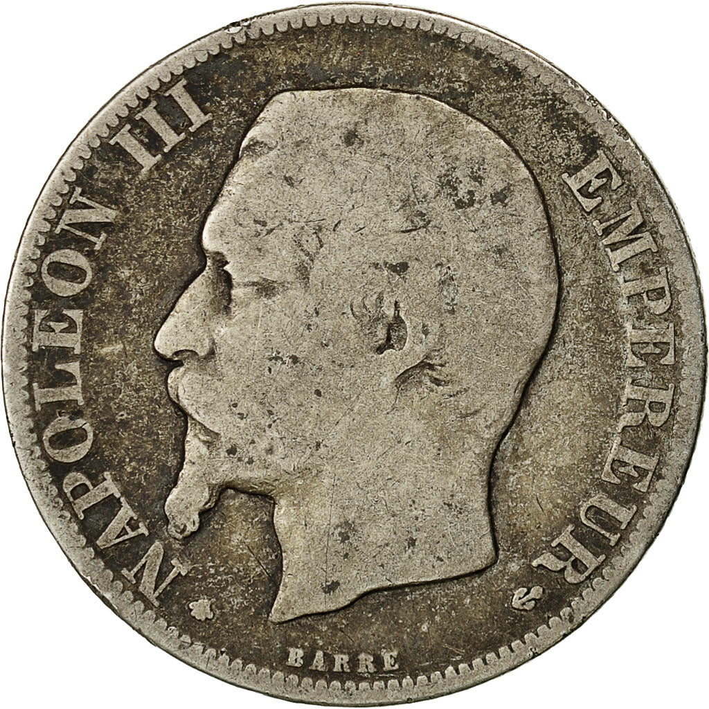 Coin, France, Napoleon III, Napoléon III, 2 Francs, 1856, Strasbourg, F(12-15)