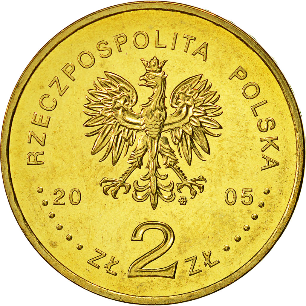 Coin, Poland, 2 Zlote, 2005, Warsaw, MS(63), Brass, KM:565