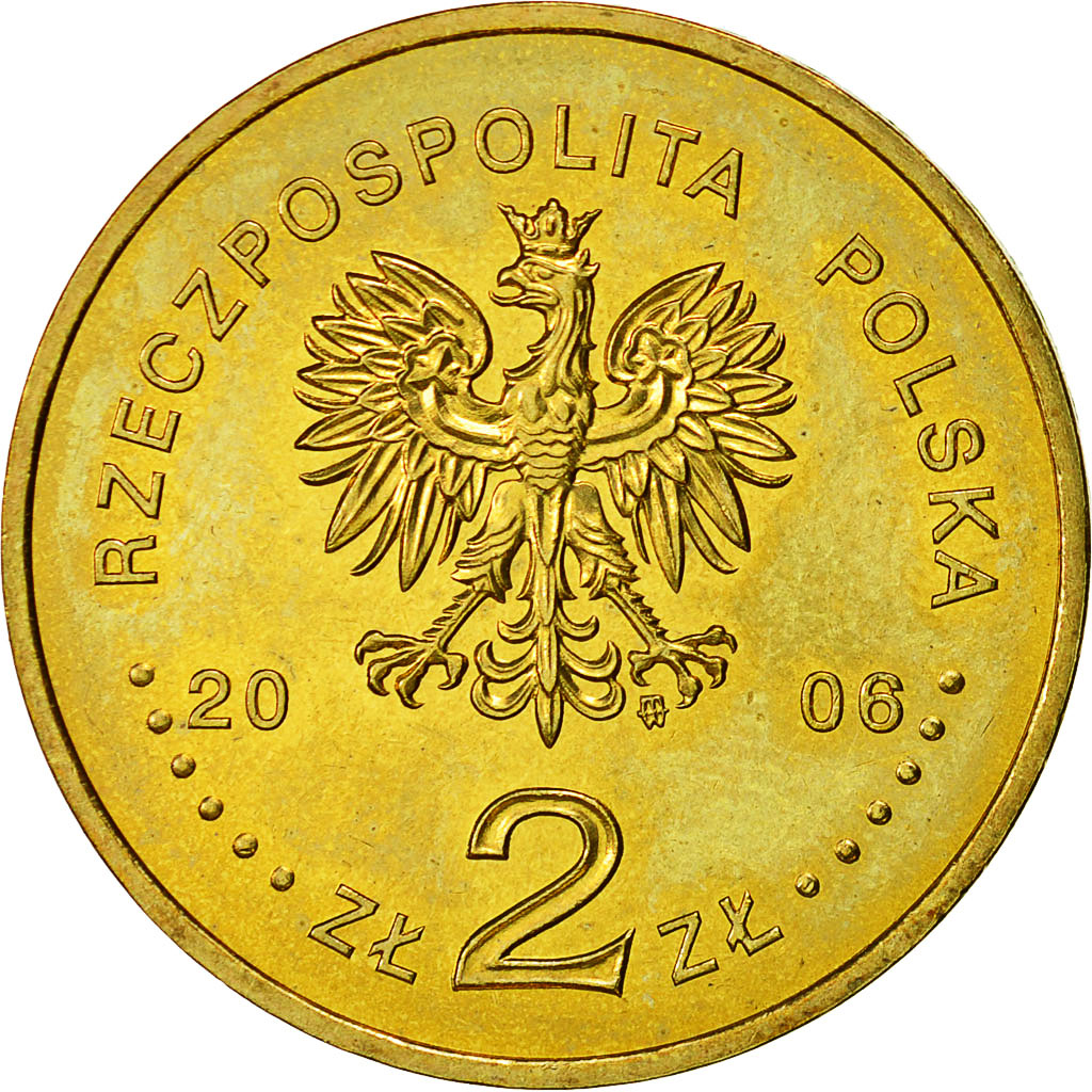 Coin, Poland, 2 Zlote, 2006, Warsaw, MS(63), Brass, KM:605