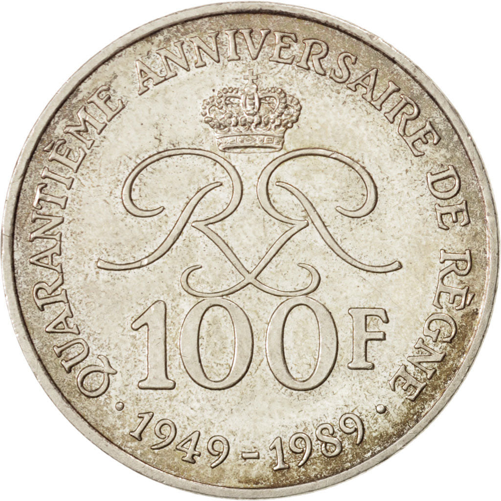 Moneta, Monaco, Rainier III, 100 Francs, 1989, SPL-, Argento, KM:164