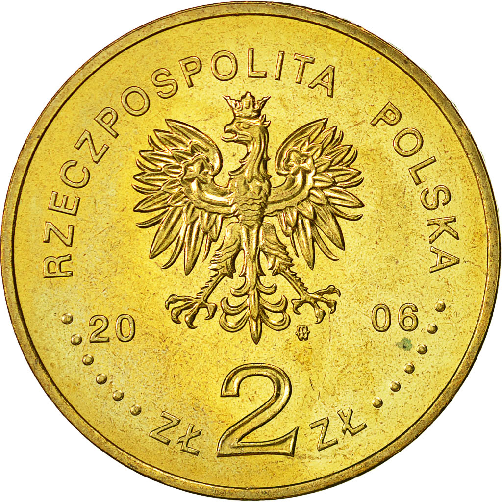 Coin, Poland, 2 Zlote, 2006, Warsaw, MS(60-62), Brass, KM:576