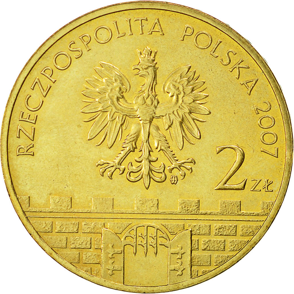 Moneda, Polonia, 2 Zlote, 2007, Warsaw, EBC+, Latón, KM:624