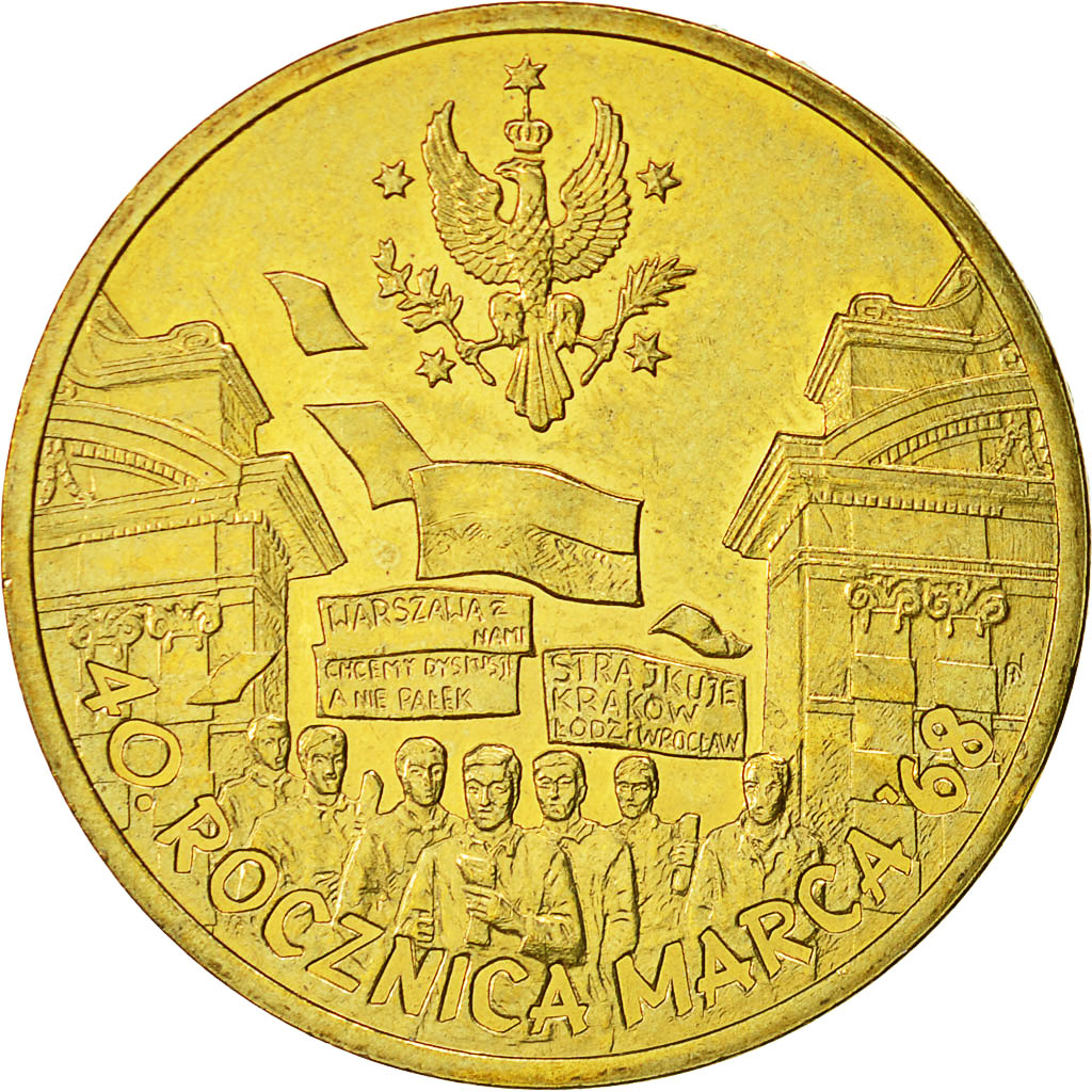 Moneda, Polonia, 2 Zlote, 2008, Warsaw, EBC+, Latón, KM:629