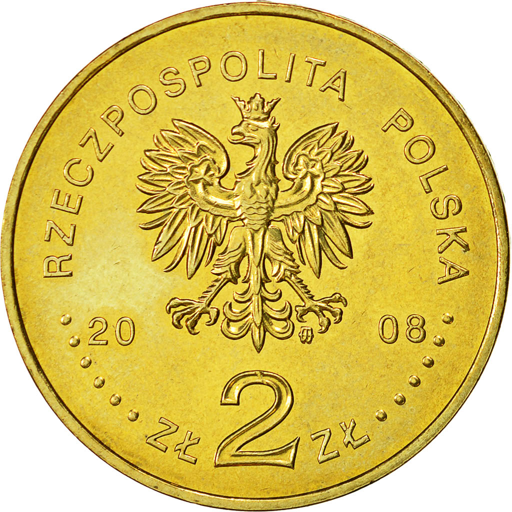 Munten, Polen, 2 Zlote, 2008, Warsaw, PR+, Tin, KM:638