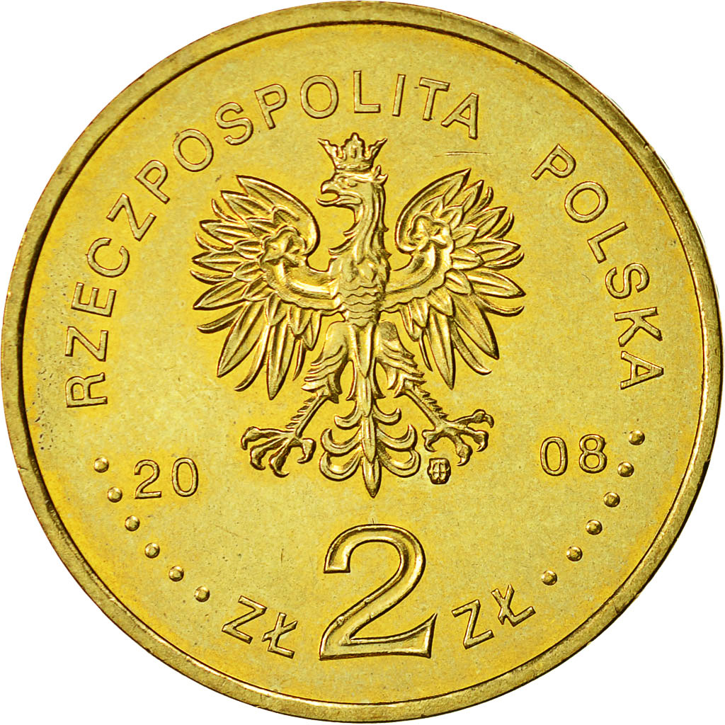 Moneta, Polonia, 2 Zlote, 2008, Warsaw, SPL, Ottone, KM:644