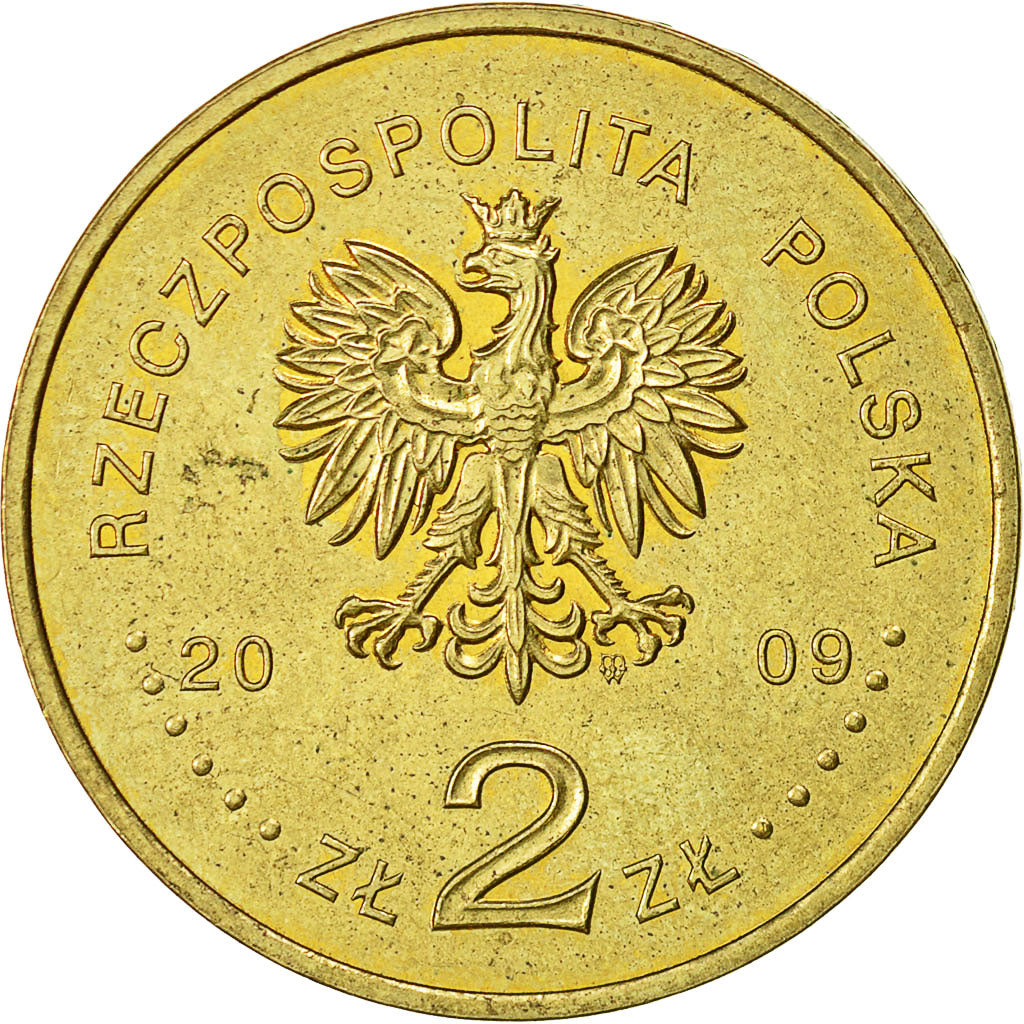 Moneda, Polonia, 2 Zlote, 2009, Warsaw, EBC+, Latón, KM:673