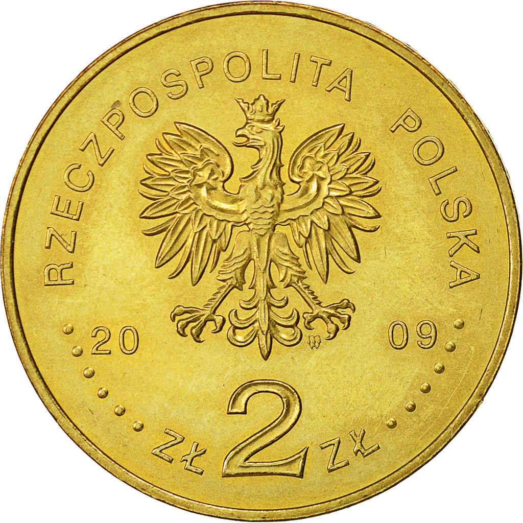 Moneda, Polonia, 2 Zlote, 2009, Warsaw, EBC+, Latón, KM:684