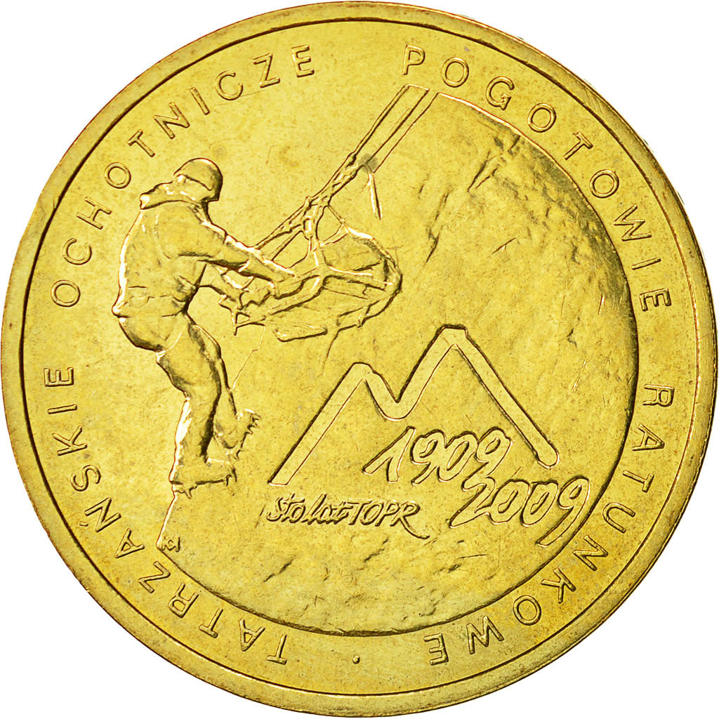 Moneda, Polonia, 2 Zlote, 2009, Warsaw, EBC+, Latón, KM:697