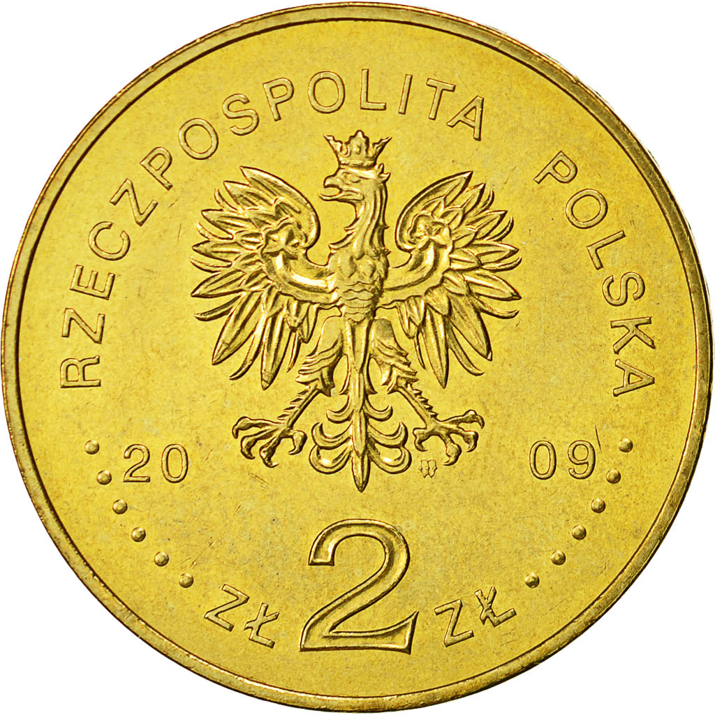 Moneda, Polonia, 2 Zlote, 2009, Warsaw, EBC+, Latón, KM:697