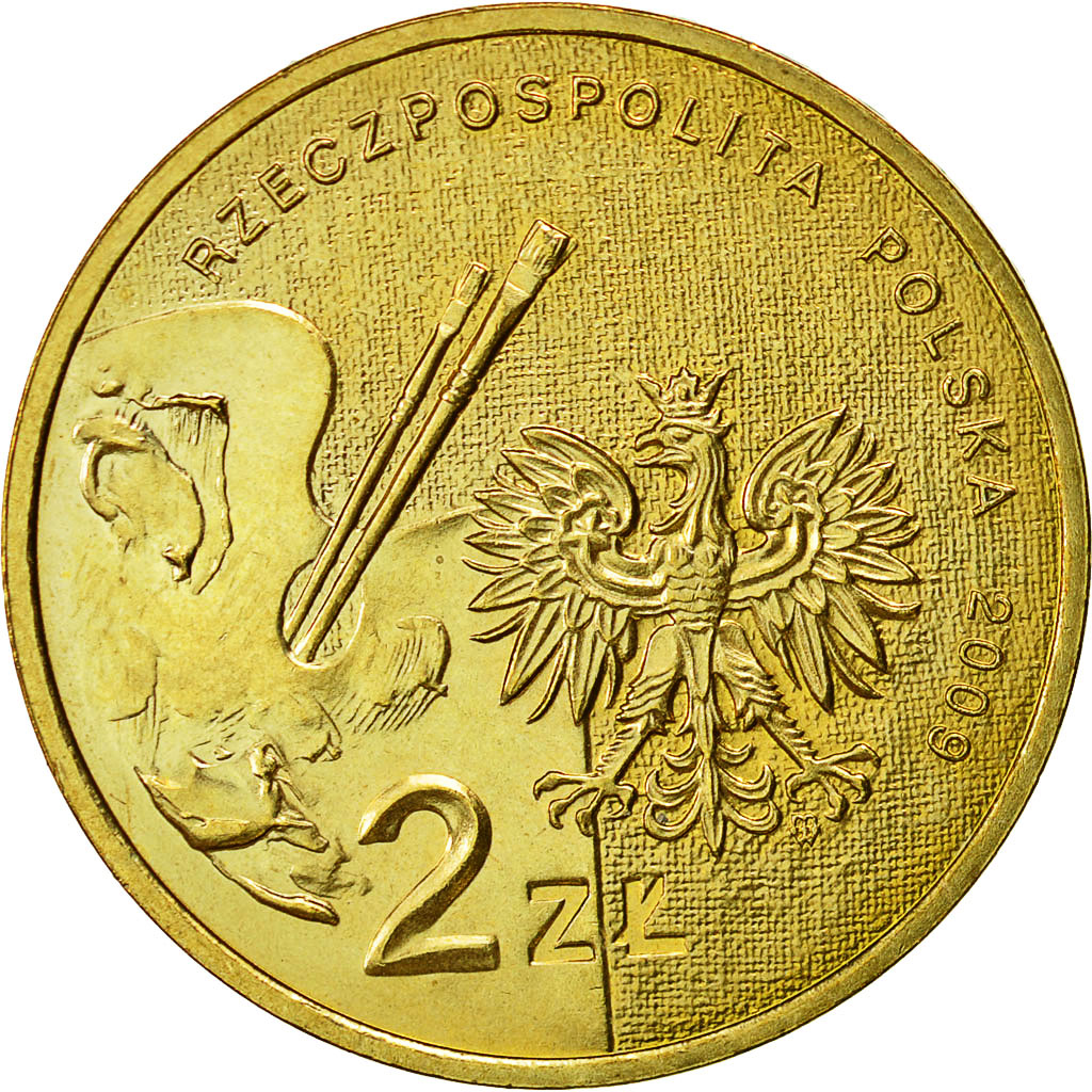 Moneda, Polonia, 2 Zlote, 2009, Warsaw, EBC+, Latón, KM:705