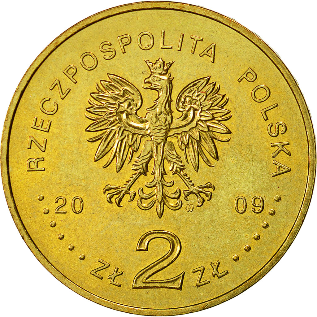 Moneda, Polonia, 2 Zlote, 2009, Warsaw, EBC+, Latón, KM:709