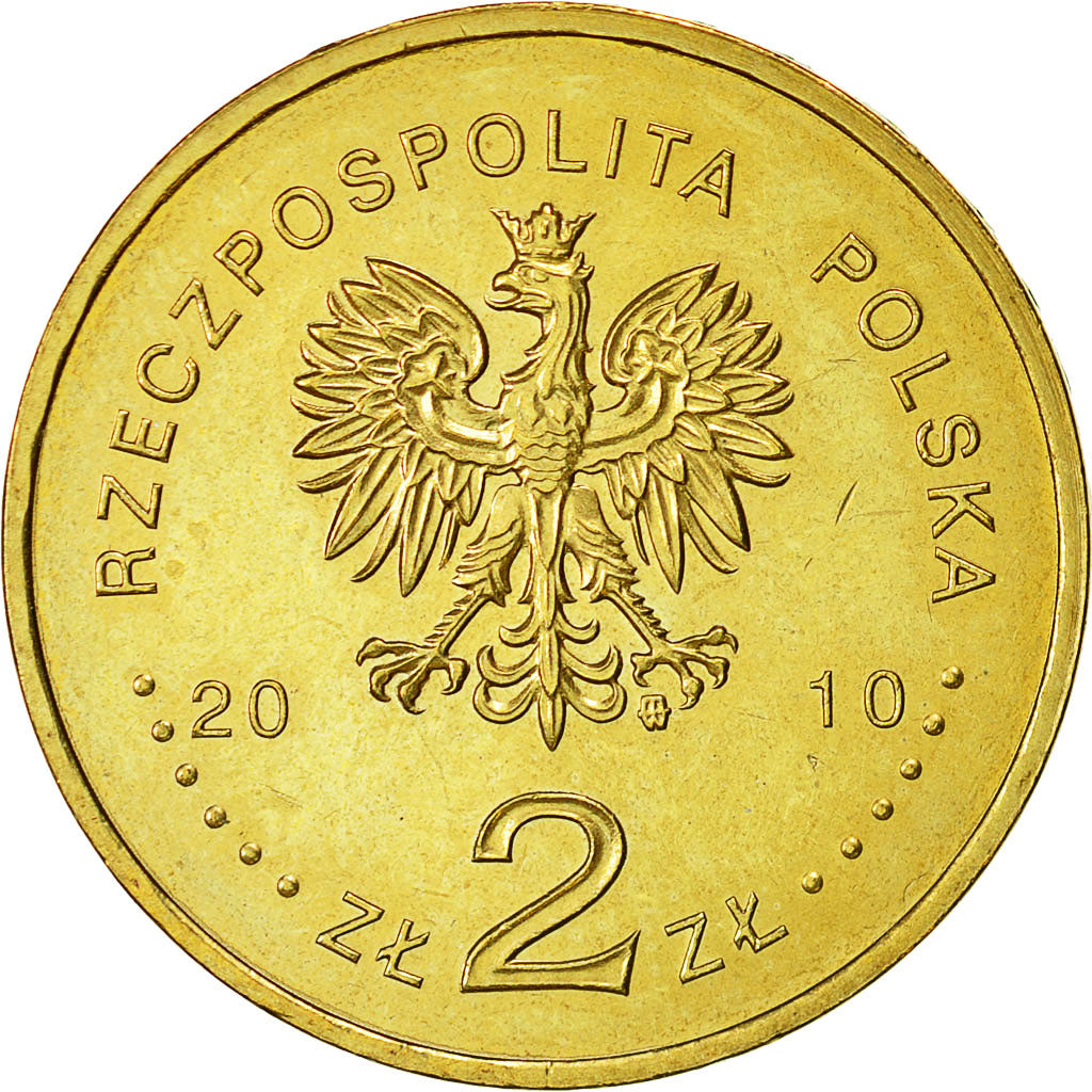 Coin, Poland, 2 Zlote, 2010, Warsaw, MS(60-62), Brass, KM:712