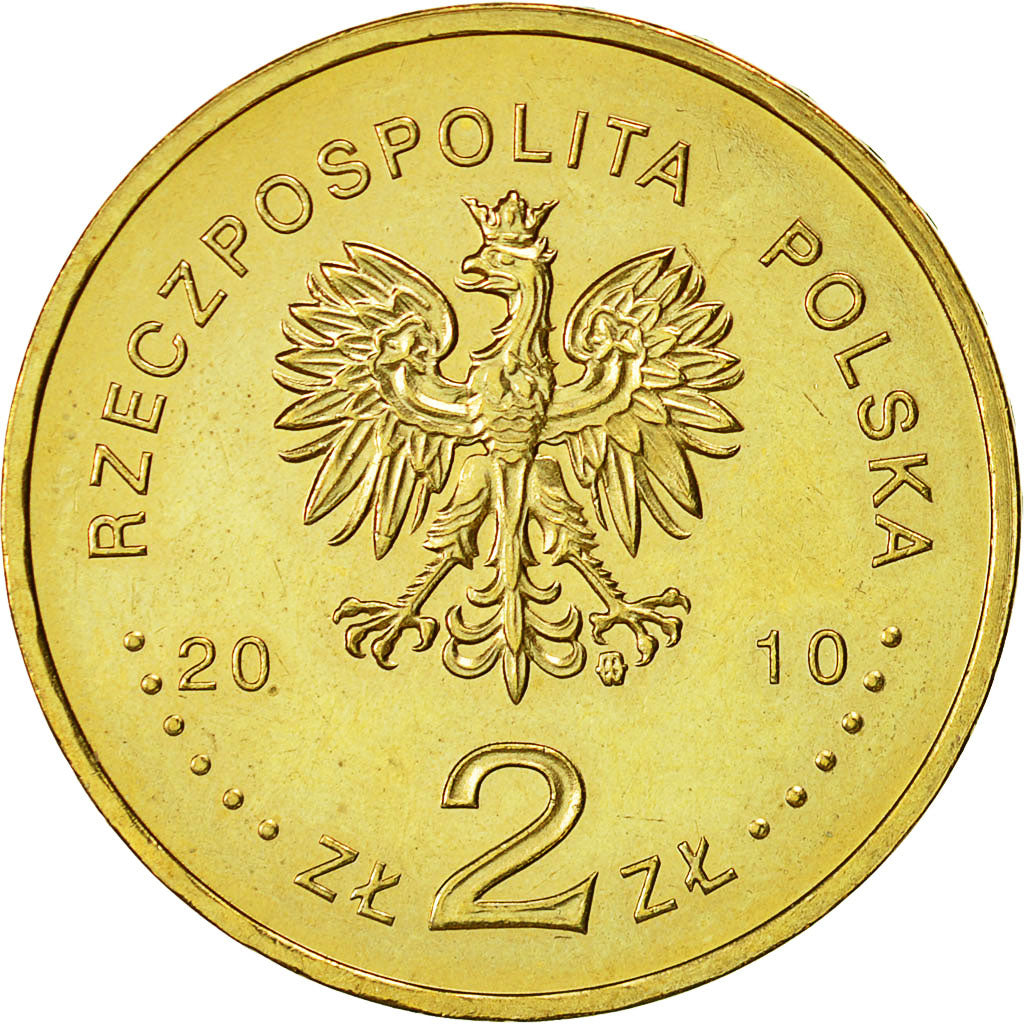 Moneda, Polonia, 2 Zlote, 2010, Warsaw, EBC+, Latón, KM:715