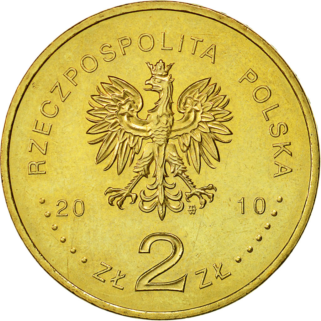 Coin, Poland, 2 Zlote, 2010, Warsaw, MS(60-62), Brass, KM:721
