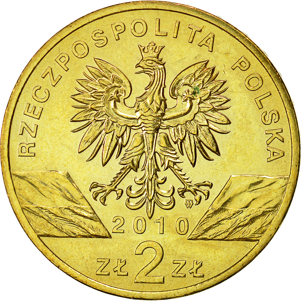 Coin, Poland, 2 Zlote, 2010, Warsaw, MS(60-62), Brass, KM:723
