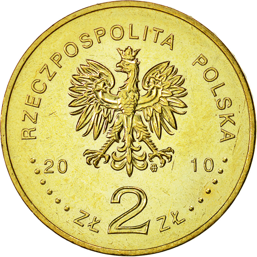 Coin, Poland, 2 Zlote, 2010, Warsaw, MS(60-62), Brass, KM:730