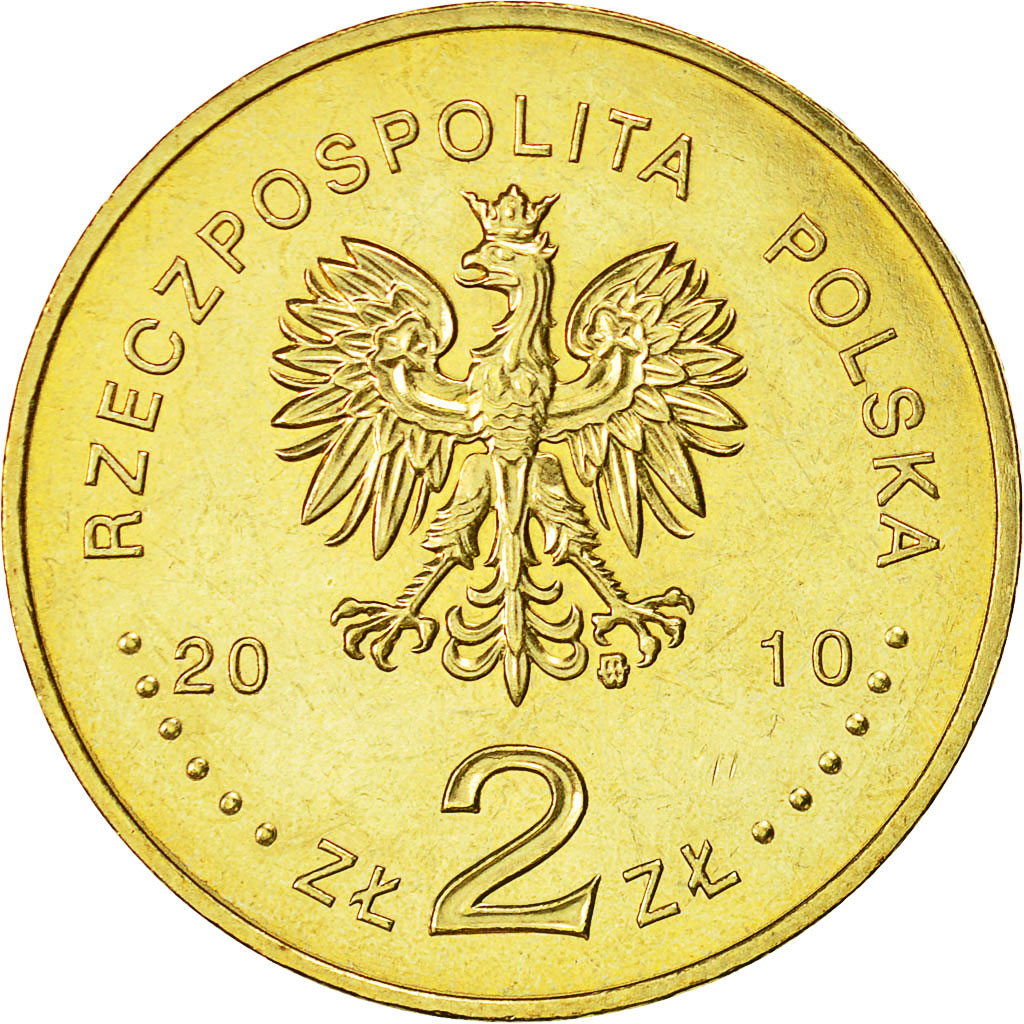 Coin, Poland, 2 Zlote, 2010, Warsaw, MS(60-62), Brass, KM:732