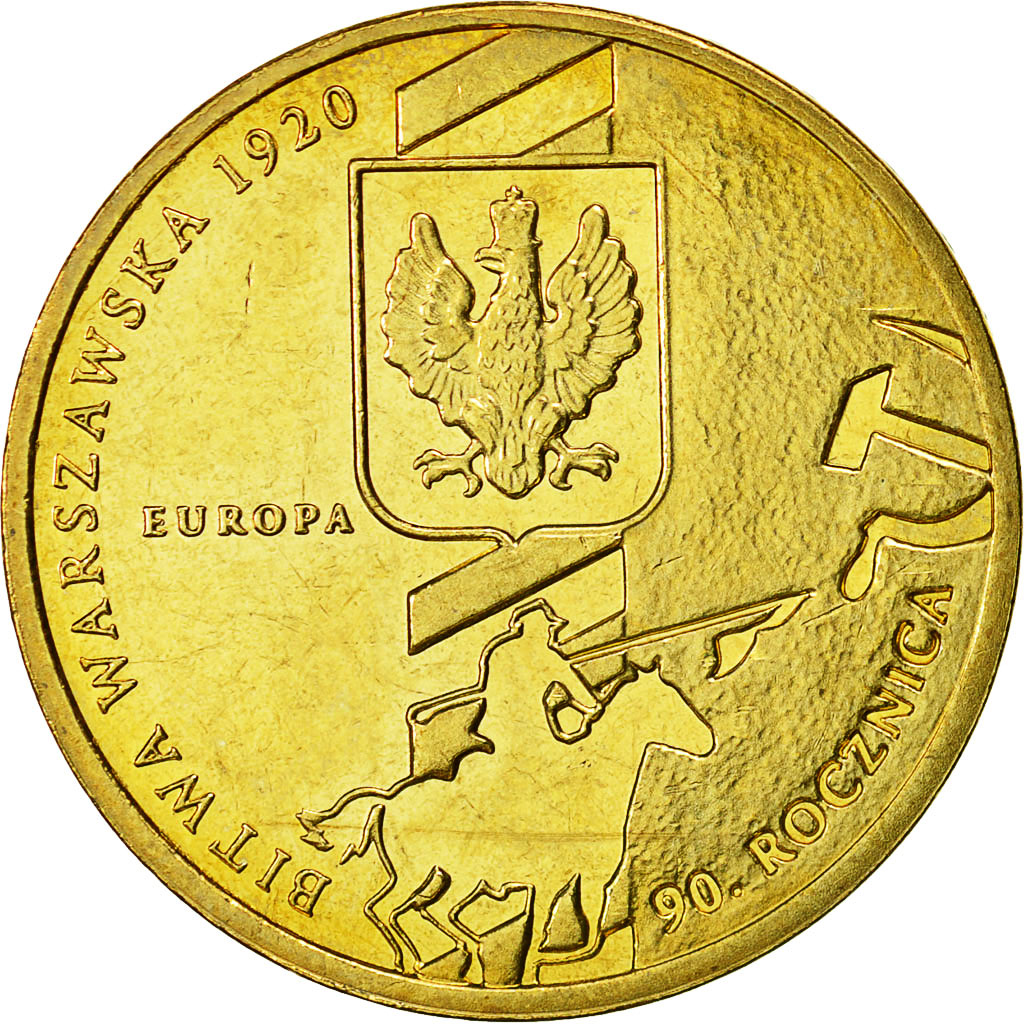 Coin, Poland, 2 Zlote, 2010, Warsaw, MS(60-62), Brass, KM:735